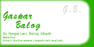 gaspar balog business card